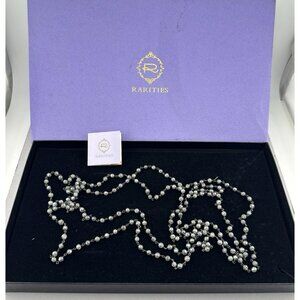 Rarities Carol Brodie Necklace Sterling Silver Gemstone Bead Layering HSN 72"